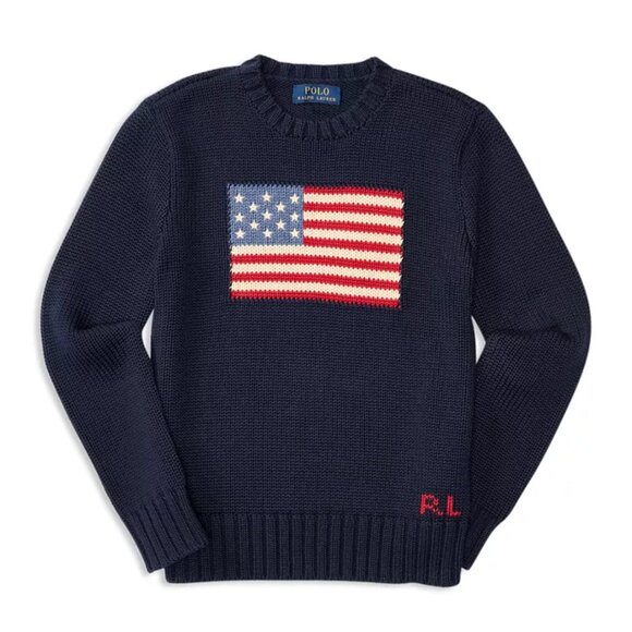 Polo Ralph Lauren Boy's Crewneck Flag Sweater - Picture 1 of 10